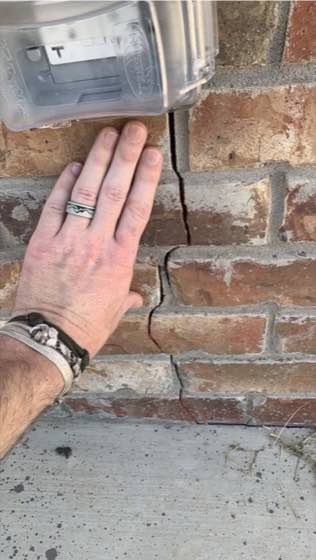Foundation crack assessment at a brick home